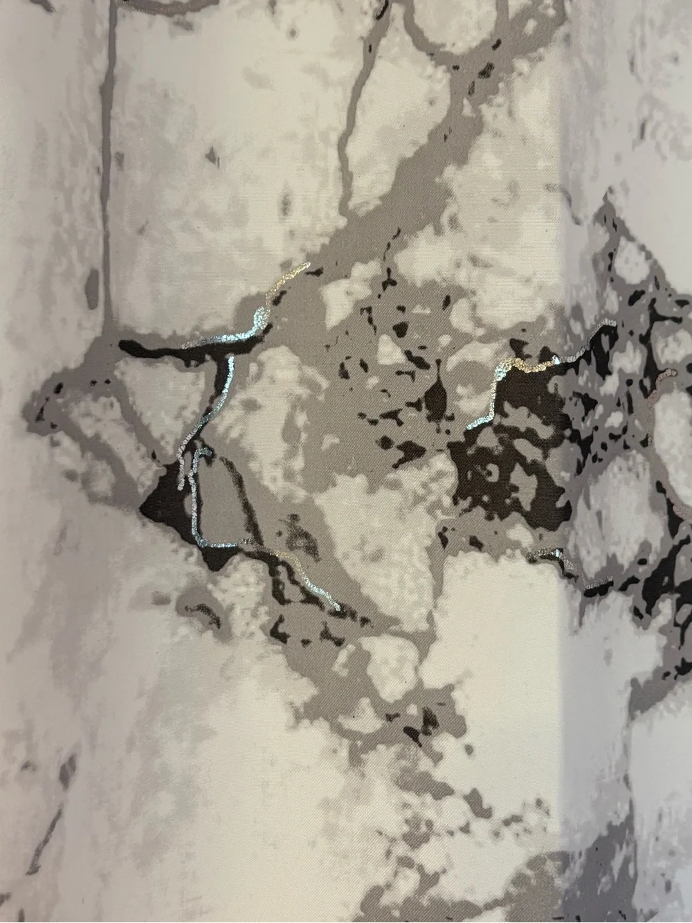 MARBLE White and Gray Marble-Print Shower Curtain